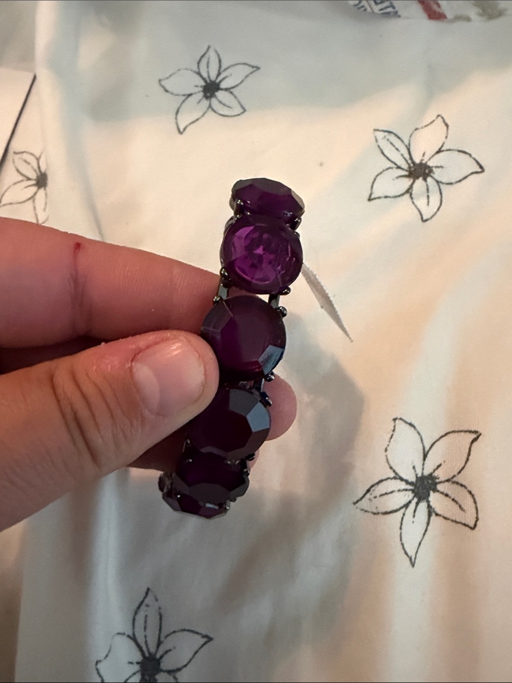 White House Black Market Deep Purple Faceted Stretch Bracelet